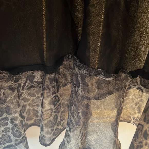Chaps Gray‎ and Black Leopard Print Layered and Lined Skirt. Size XL. - Picture 7 of 8